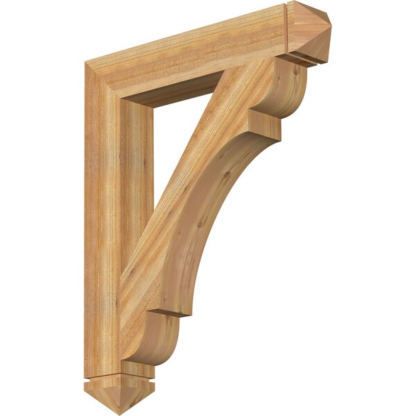 Ekena Millwork Olympic Arts & Crafts Rough Sawn Bracket, Western Red Cedar, 6"W x 36"D x 44"H BKT06X36X44OLY03RWR - main